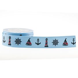 19mm 2 Colors Printed Grosgrain Ribbon For Cosmetic Packaging Decoration