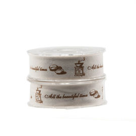 15mm Fast Printing Ribbon , Printed Cotton Tape Ribbon For Cake Box Wrapping