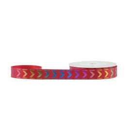 Rainbow Gold Poly Bulk Satin Ribbon , 13mm Outdoor Red Christmas Bows
