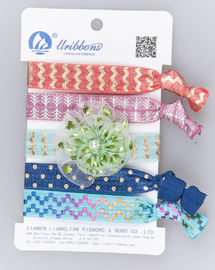 Customized Stretchy Ribbon For Hair Ties , Elastic 8cm Snagless Hair Ties