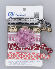 Customized Stretchy Ribbon For Hair Ties , Elastic 8cm Snagless Hair Ties