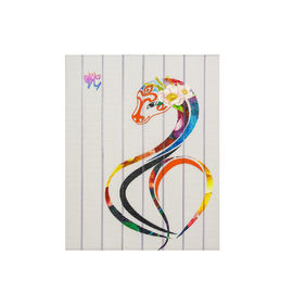 Decorative Snake Ribbon Painting Polyester / Canvas Material With Frame