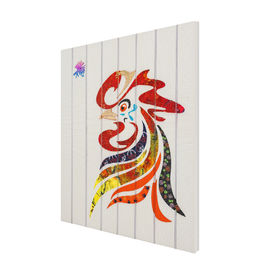 Colorful Rooster Simple Ribbon Art , Hanging Home Decor Wall Painting