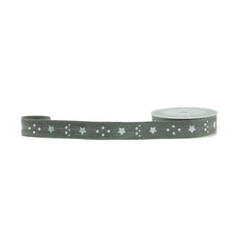 Foil Silver Printed Elastic Ribbon Roll Customer Length For Girls ' Hair Tie