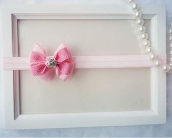 Small Plain Elastic Hair Ties With Bows , Colorful Thin Elastic Headbands