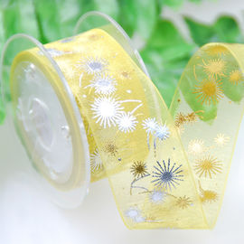 Polyester Blue Printed Sheer Ribbon By Foil Silver Parfums Packaging 19mm Width