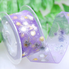 Wine Packaging Purple Organza Ribbon , Custom Length Thin Organza Ribbon