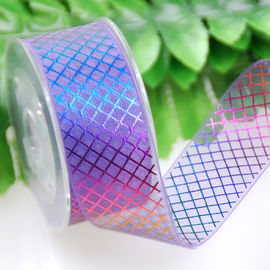 Fragrance Packaging Rainbow Organza Ribbon , 19mm Length Sheer Organza Ribbon