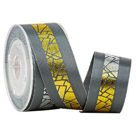 Running Shoes Foil Gold Pattern 25mm Nylon Webbing Tape