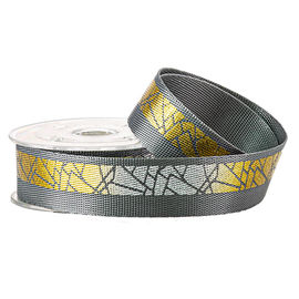 Running Shoes Foil Gold Pattern 25mm Nylon Webbing Tape