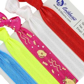 Polyester Spandex Fabric Sublimation Red Elastic Hair Bands 16mm