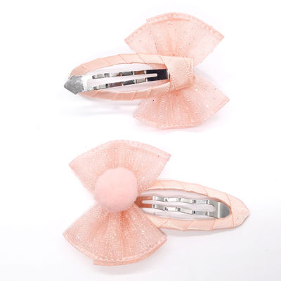 Fashion Champagne 6&quot;Children Hair Bows With Clips Set For Birthday Gifts