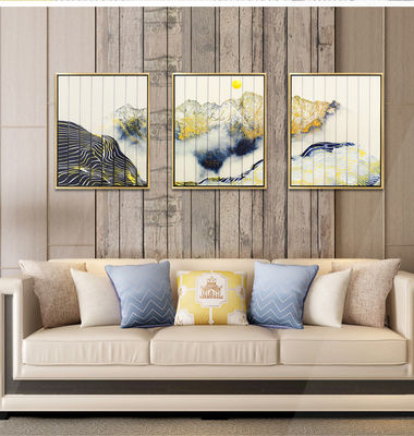 5cm Thickness 3 Pcs Ribbon Panels Paintings For Home Wall Decor